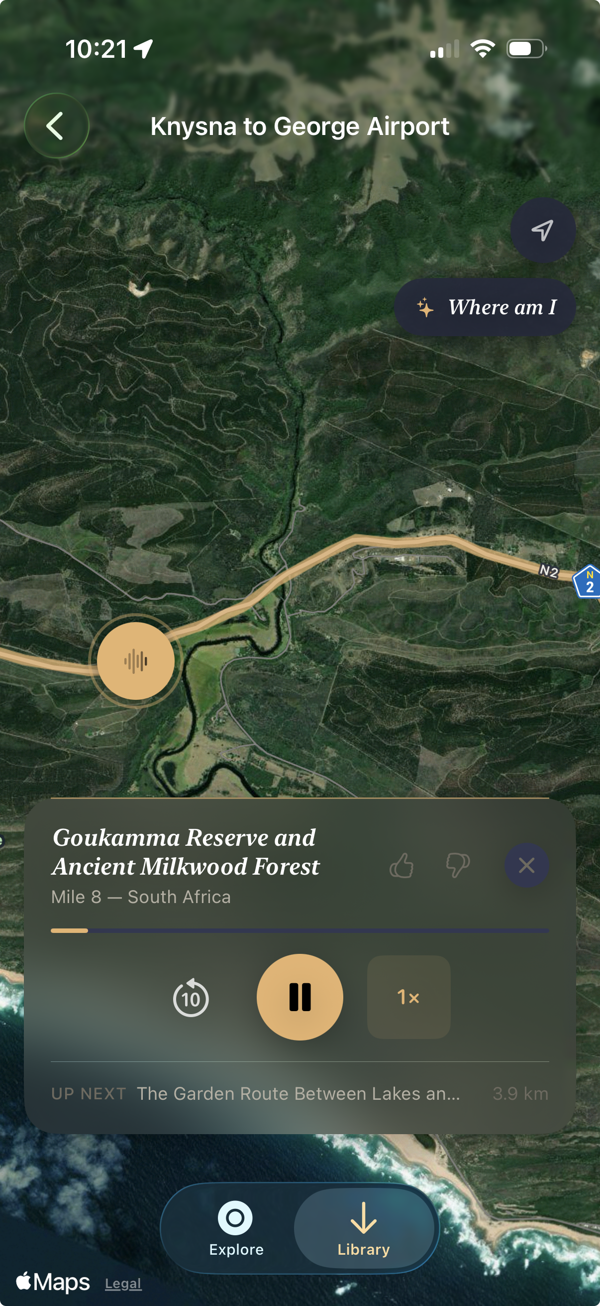 Waifarer playing a tour while driving